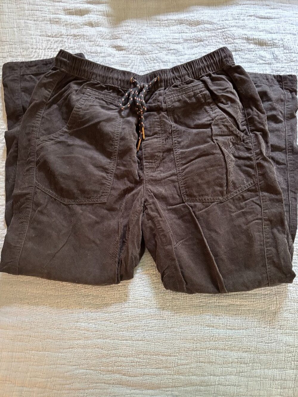 Cropped Anthropologie Navy Corduroy Pants